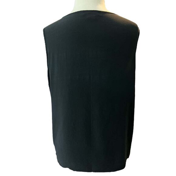Medium EJ Harper Black Silk Sleeveless Blouse - G - Picture 3 of 4